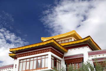 Obraz premium Closeup of the beautiful roof design of a Monastery