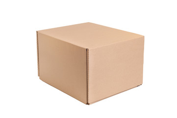 Cardboard box isolated on white