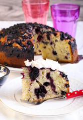 Slice of blueberry cake