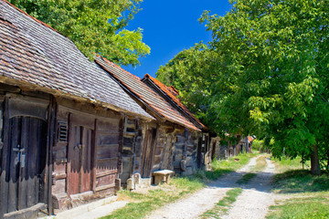 Fototapeta na wymiar Historic cottages road in Croatia
