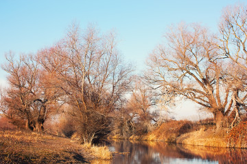 Scenic barren riverfront