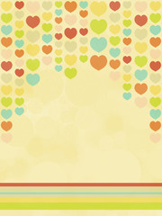 Vintage background with hearts
