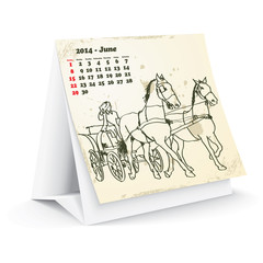 June 2014 desk horse calendar