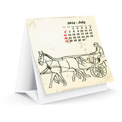 July 2014 desk horse calendar