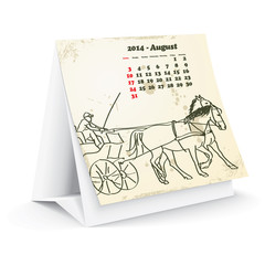 August 2014 desk horse calendar