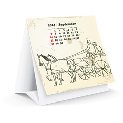September 2014 desk horse calendar