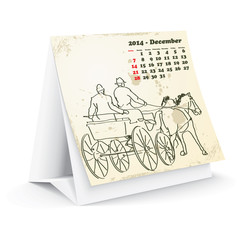 December 2014 desk horse calendar