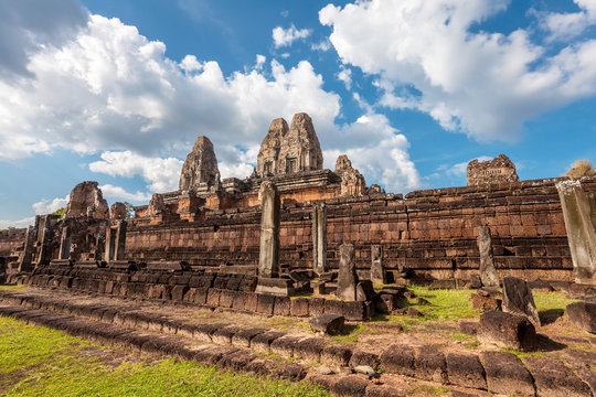 Ancient buddhist khmer temple in Angkor Wat complex