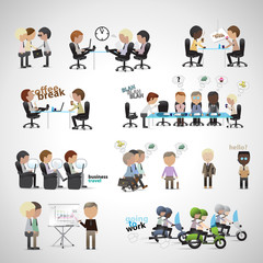 Business Peoples - Isolated On Gray Background