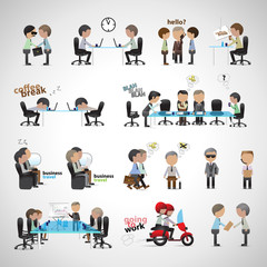 Business Peoples - Isolated On Gray Background