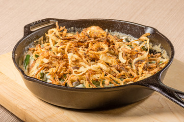 Fried onions in a cast iron skillet