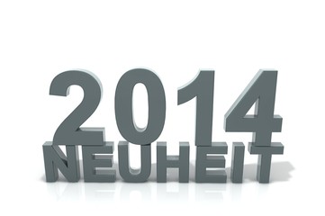 Schriftzug Neuheit 2014 graublau