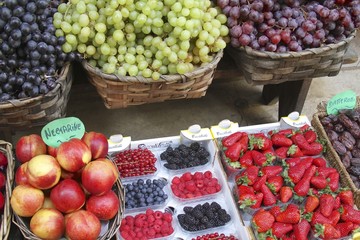 Fresh fruit- Street Market in tuscany