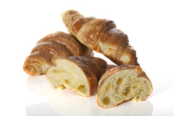 Three fresh croissants
