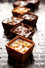 Delicious chocolate pralines