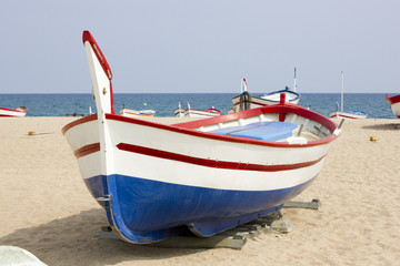 Wooden fishing boat spain