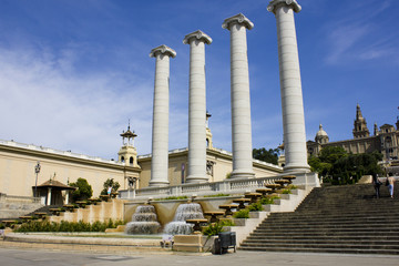 Fototapeta na wymiar Columns at Placa de Espanya