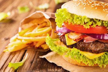 Fototapeta Fresh hamburger obraz