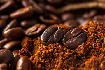 close up picture of coffee beans