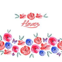Watercolor Floral Seamless Background