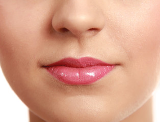 Obraz premium beautiful make up of bright lips.