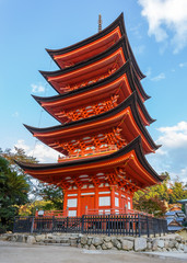 Fototapeta premium Five-storied Pagoda at Toyokuni Shrine in Miyajima