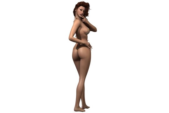 sexy brunette woman posing in bikini