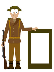 American soldier shows a signs