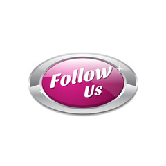 Follow Us  Pink Vector Icon Button