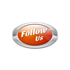 Follow Us Orange Vector Icon Button