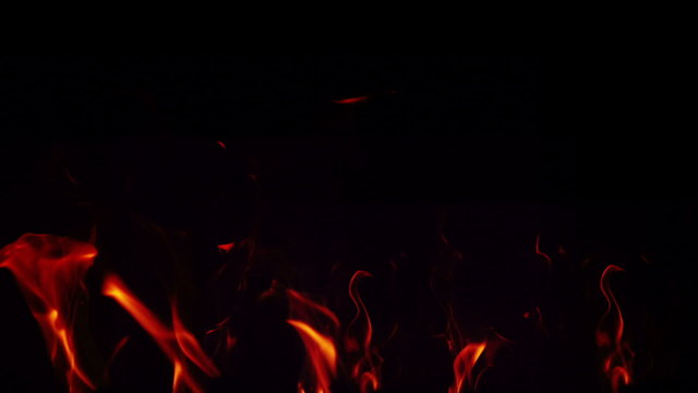 Flames on black background
