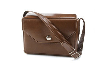 Leather handbag isolated on white