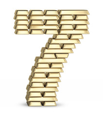 Number 7 from gold bars