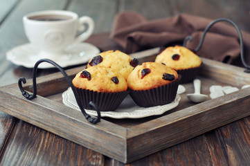 Muffins with dried cranberry