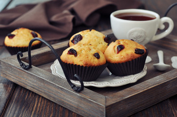 Muffins with dried cranberry