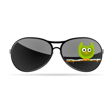 sunglasses with funny animal color vector