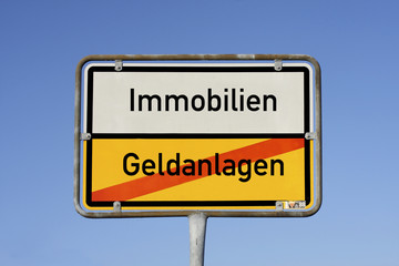 Schild Immobilien  Immobilienblase