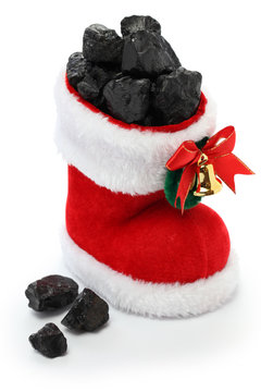christmas stocking full of coal