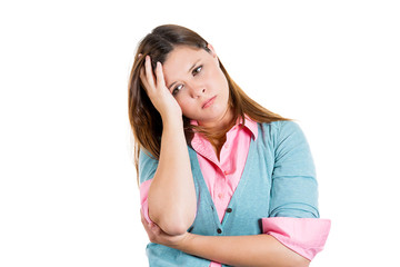 Fototapeta premium Sad, stressed, depressed suicidal young woman