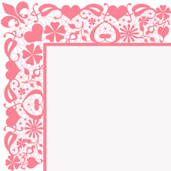 Seamless pink floral pattern on white