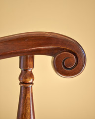 handmade solid wood armchair detail