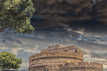 Castel St. Angelo with beautiful sky, Rome