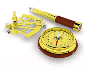 Kompass Sextant Fernrohr