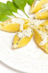 Jumbo Shells pasta staffed with ricotta cheese and spinach