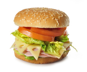 Bollo de pan con jamón y queso