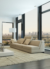 Contemporary living room loft interior
