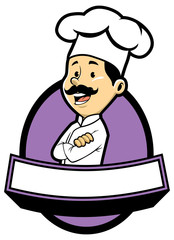 Chef pose in crossed arm