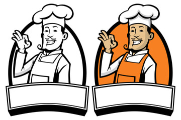 chef with okay sign hand