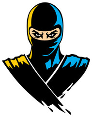 ninja mascot in paint effect