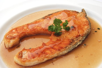 Fried King mackerel Fish with fish sauce